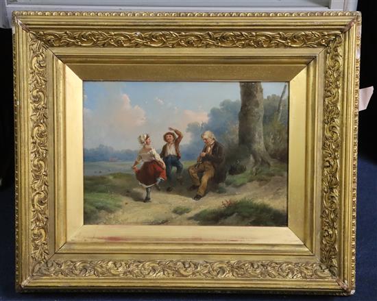 Robert Favelle (Dutch, C19th) Dancing Lesson & First Presented.. 9.5 x 13.5in.